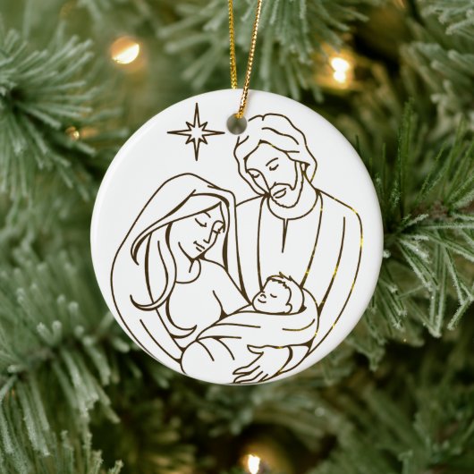 Sweet Baby Jesus Natitivity Scene Kerstster Keramisch Ornament (Boom)
