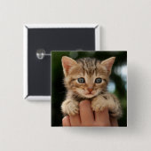 Sweet Baby Kitten Vierkante Button 5,1 Cm (Voorkant /achterkant)