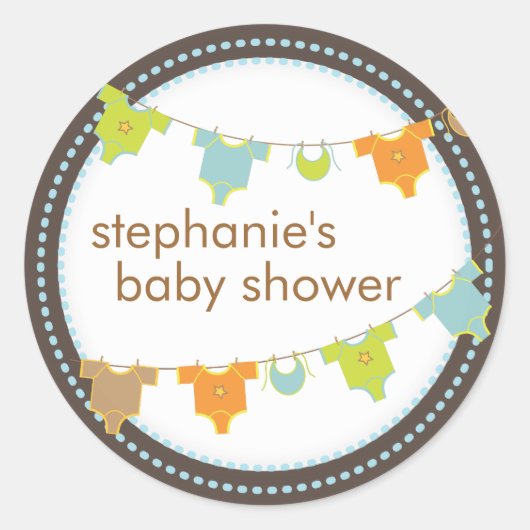 Sweet Baby Kleding LIne Boy Baby shower Sticker (Voorkant)