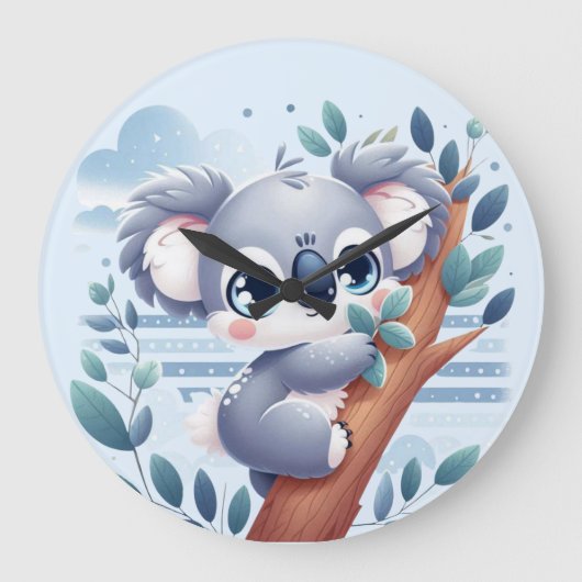 Sweet Baby Koala - Large Clock Grote Klok (Voorkant)