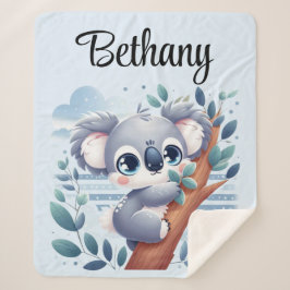 Sweet Baby Koala - Sherpa Blanket Deken