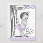 Sweet Baby lavendel en grijs Baby shower Kaart (Voorkant)