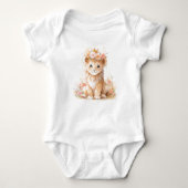 Sweet Baby Lion Lioness Cub met bloemen Romper (Voorkant)