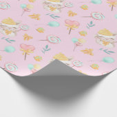 Sweet Baby Llama Pink Cadeaupapier (Hoek)