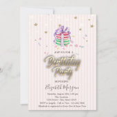 Sweet Baby Macarons Stars Birthday Party Kaart (Voorkant)