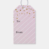 Sweet Baby Meisje Roze en Gouden Confetti Cadeaulabel (Achterkant)