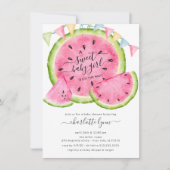 Sweet Baby Meisje Watermeloen Baby shower Invitati Kaart (Voorkant)