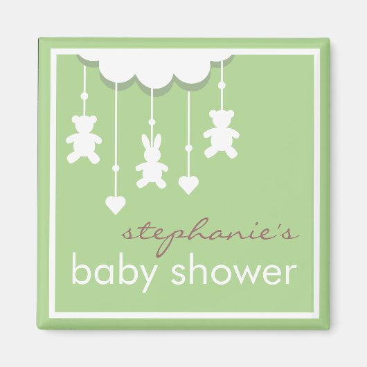 Sweet Baby Neutral mobiel Baby shower Favor Magneet (Voorkant)
