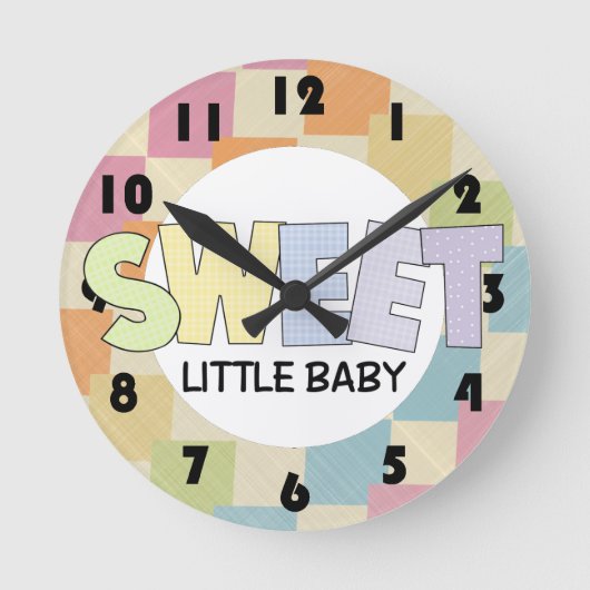 Sweet Baby Nursery Wall Clock Ronde Klok (Voorkant)