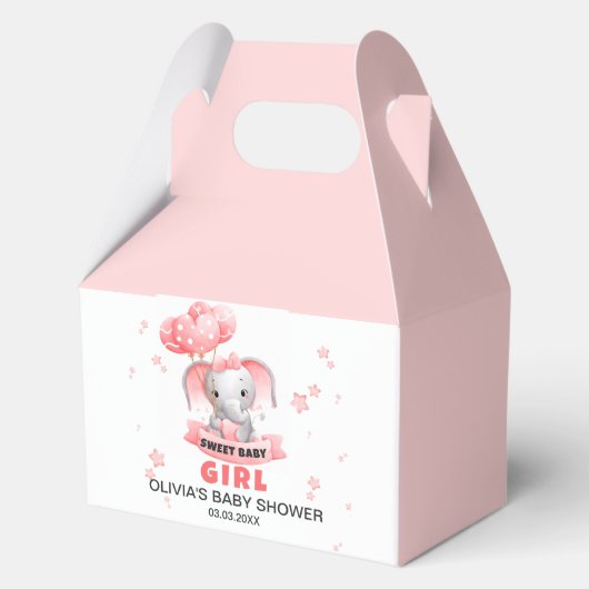 Sweet Baby Olifant Baby shower Bedankdoosjes (Voorkant)