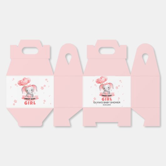 Sweet Baby Olifant Baby shower Bedankdoosjes (Ongevouwen)