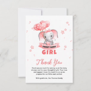 Sweet Baby Olifant Baby shower Bedankkaart