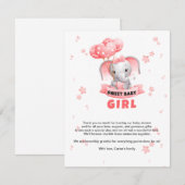 Sweet Baby Olifant Baby shower Informatiekaartje (Voorkant / Achterkant)