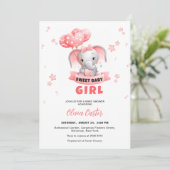 Sweet Baby Olifant Baby shower Kaart (Staand voorkant)