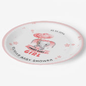 Sweet Baby Olifant Baby shower Papieren Bordje (Gekanteld)