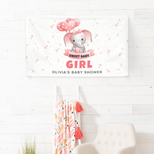 Sweet Baby Olifant Baby shower Spandoek (Insitu)