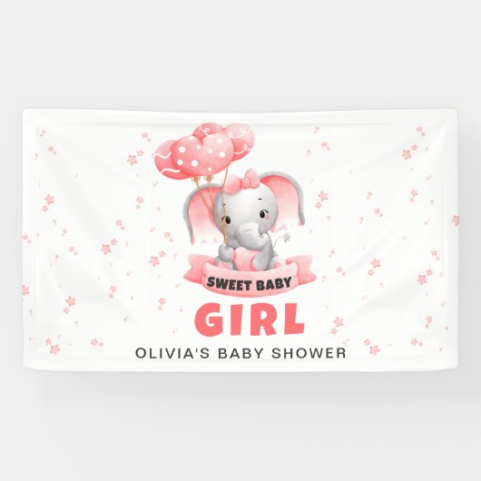 Sweet Baby Olifant Baby shower Spandoek (Horizontaal)