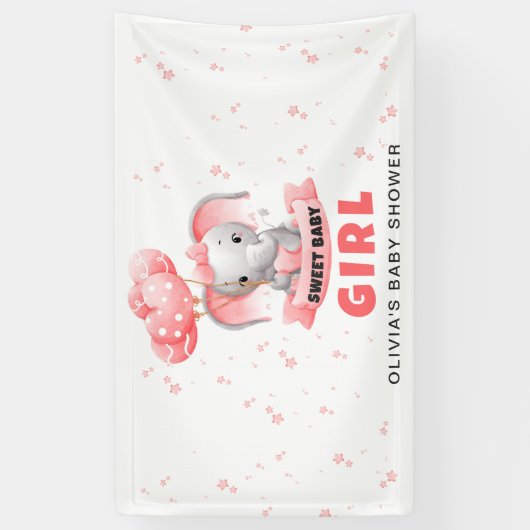 Sweet Baby Olifant Baby shower Spandoek (Verticaal)