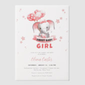 Sweet Baby Olifant Baby shower Vellum Uitnodigingen