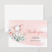 Sweet baby olifant op eucalyptus bedankt informatiekaartje (Voorkant / Achterkant)