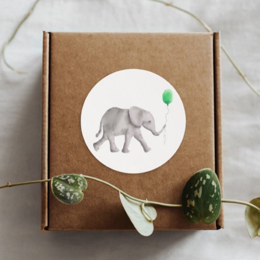 Sweet Baby Olifant Sticker Label, Feestgeschenk La