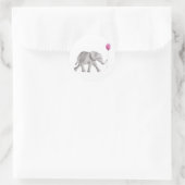 Sweet Baby Olifant Sticker Label, roze cadeau Labe (Tas)