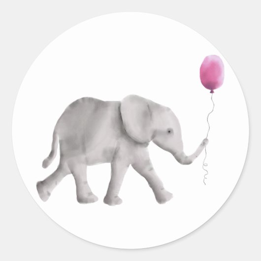 Sweet Baby Olifant Sticker Label, roze cadeau Labe (Voorkant)