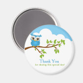 Sweet Baby Owl Boy Dank je Magnet (Voorkant / Achterkant)