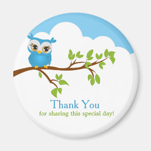 Sweet Baby Owl Boy Dank je Magnet