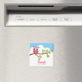Sweet Baby Owl Girl Baby shower Magnet (Insitu (Vaatwasser))