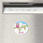 Sweet Baby Owl Girl Baby shower Magnet (Insitu (Vaatwasser))