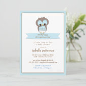 Sweet Baby Owl Het is een Jongen Baby shower Uitno Kaart (Staand voorkant)