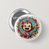 Sweet Baby Peace Monkey Button (Voorkant /achterkant)