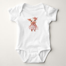 Sweet Baby Piglet in een roze jurk
