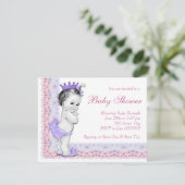 Sweet Baby Pink en Paarse Baby shower Kaart (Staand voorkant)