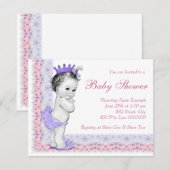 Sweet Baby Pink en Paarse Baby shower Kaart (Voorkant / Achterkant)