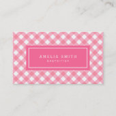 Sweet Baby Pink Gingham Visitekaartje (Voorkant)