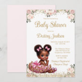 Sweet Baby Pink Tutu Roos Roze Goud Baby shower Kaart (Voorkant / Achterkant)