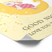 Sweet Baby Rabbit Moon Personalized Yellow Poster (Hoek)