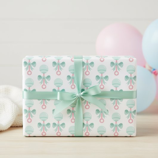 Sweet Baby Rattle Gift Wrap Inpakpapier Vel