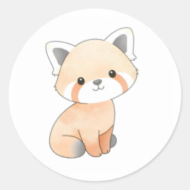 Sweet Baby Red Panda Waterverf Print Sticker