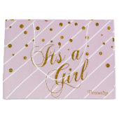 Sweet Baby Roze en goudConfetti Groot Cadeauzakje (Voorkant)