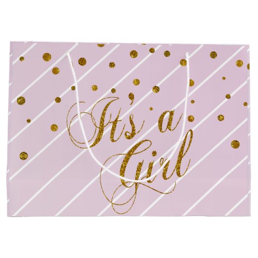 Sweet Baby Roze en goudConfetti Groot Cadeauzakje (Achterkant)
