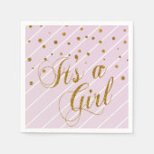 Sweet Baby Roze en goudConfetti Servetten (Voorkant)