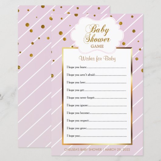 Sweet Baby roze en goudhoudend Baby shower - Verni (Voorkant / Achterkant)