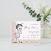 Sweet Baby roze en groen Baby shower Kaart (Staand voorkant)
