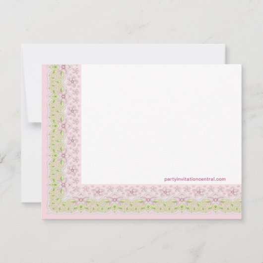 Sweet Baby roze en groen Baby shower Kaart (Achterkant)