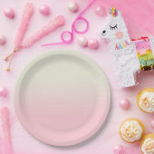 Sweet Baby roze en ivoren gradiënt ombre Papieren Bordje (Feest)
