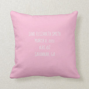 Sweet Baby roze Floral Birth kondiging Kussen