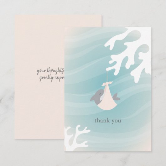 Sweet Baby Shark Bedankkaart (Voorkant / Achterkant)